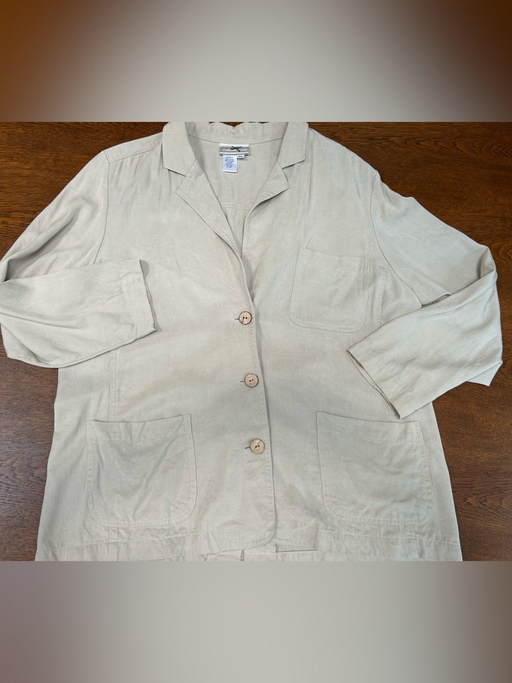 Coldwater Creek Beige Button-Front Blazer, Petite Large